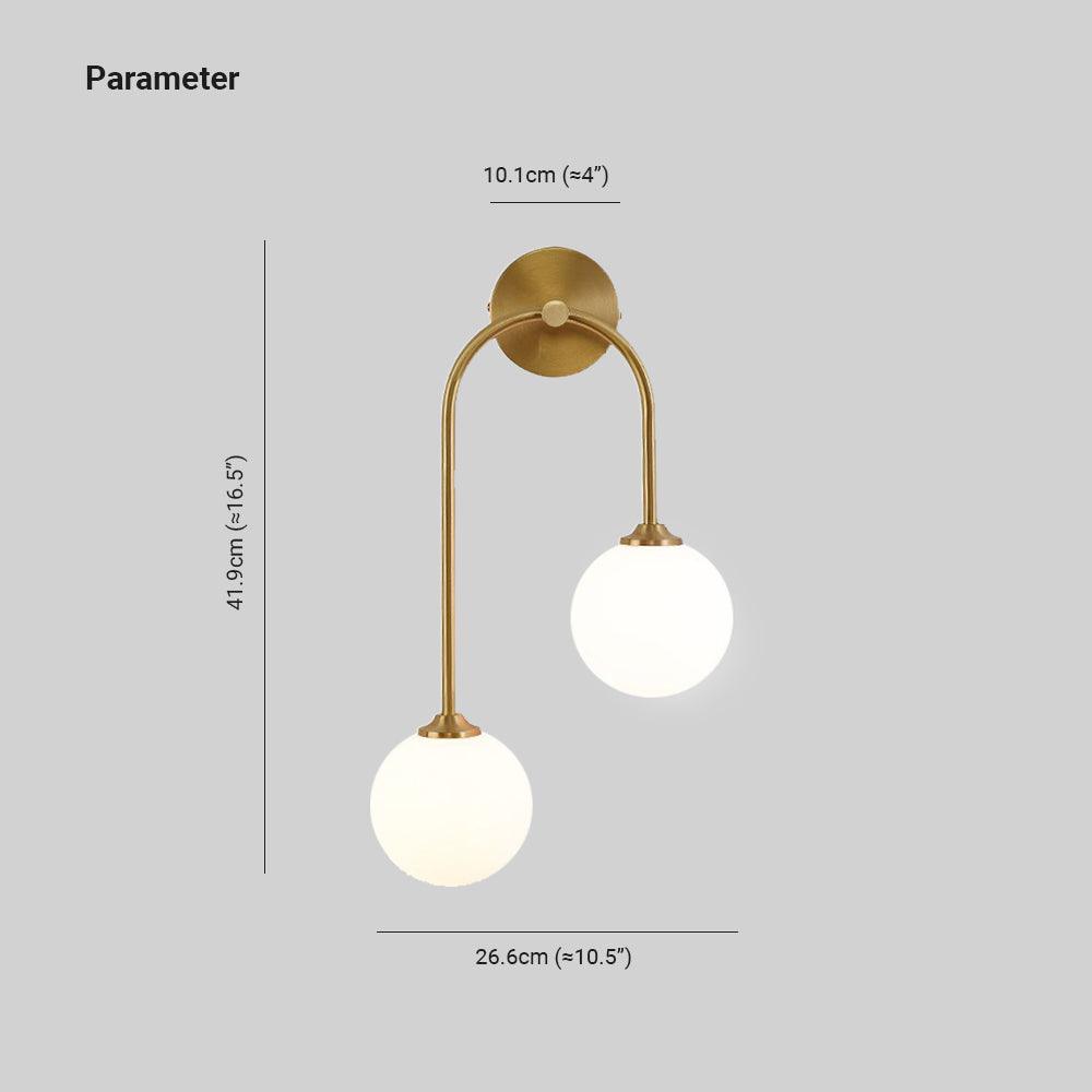 N I CREATIONS elegant wall lamp with double globe design and brass finish for home decor
