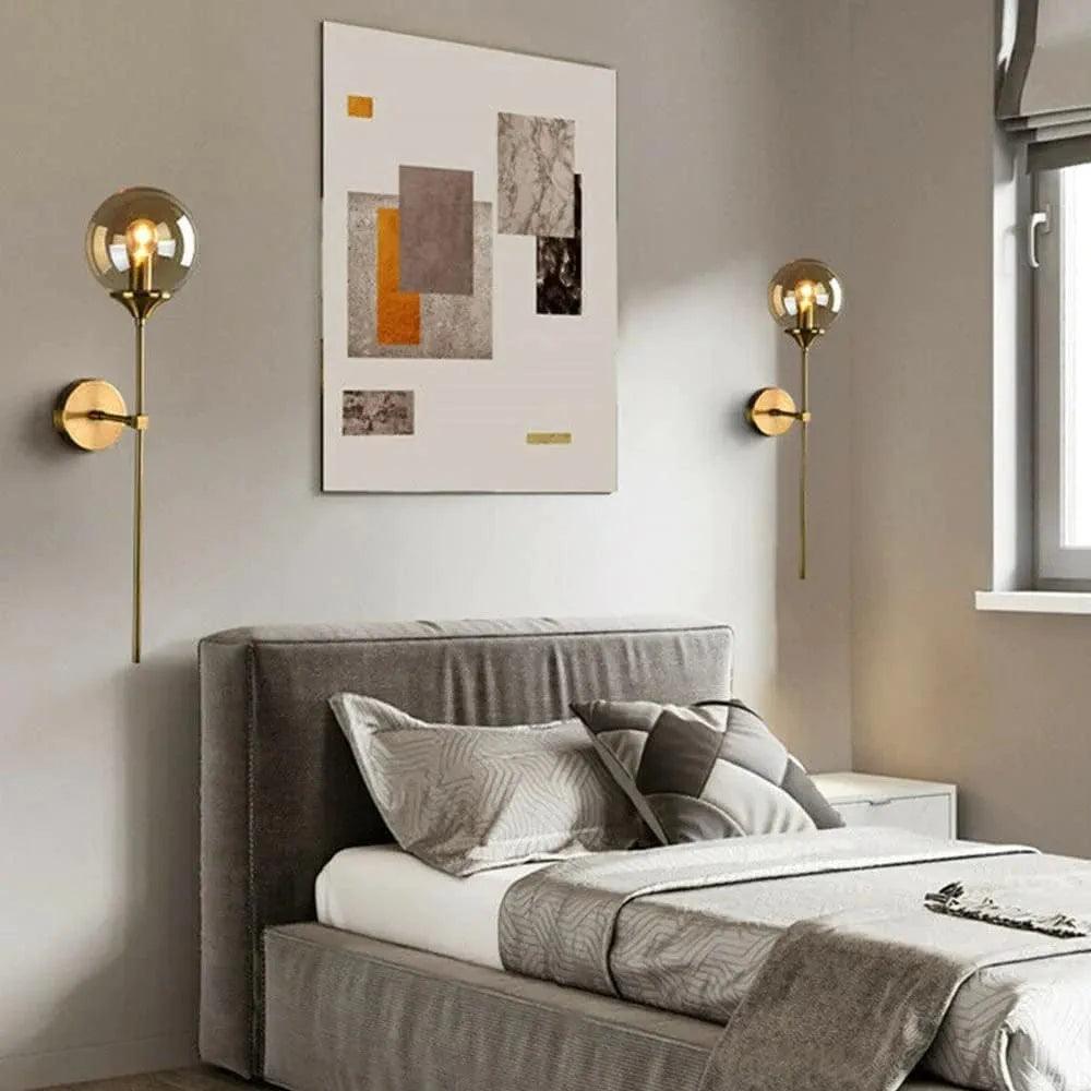 Elegant N I CREATIONS wall light fixtures in a modern bedroom setting with contemporary decor