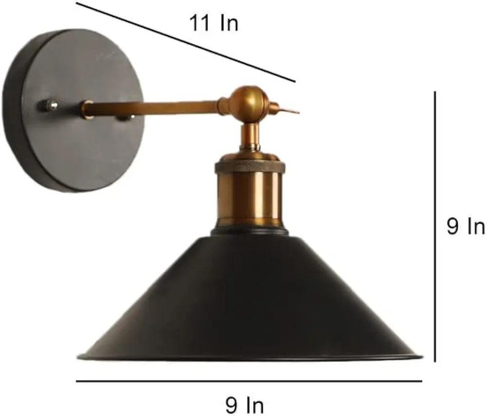 N I CREATIONS Wall Light in Black with Bronze Accent, 11 In Diameter for Home Decor