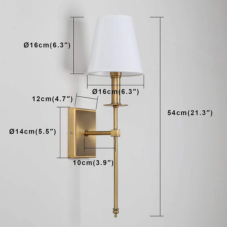 N I CREATIONS Elegant Wall Light with Gold Finish and White Shade for Home Decoration