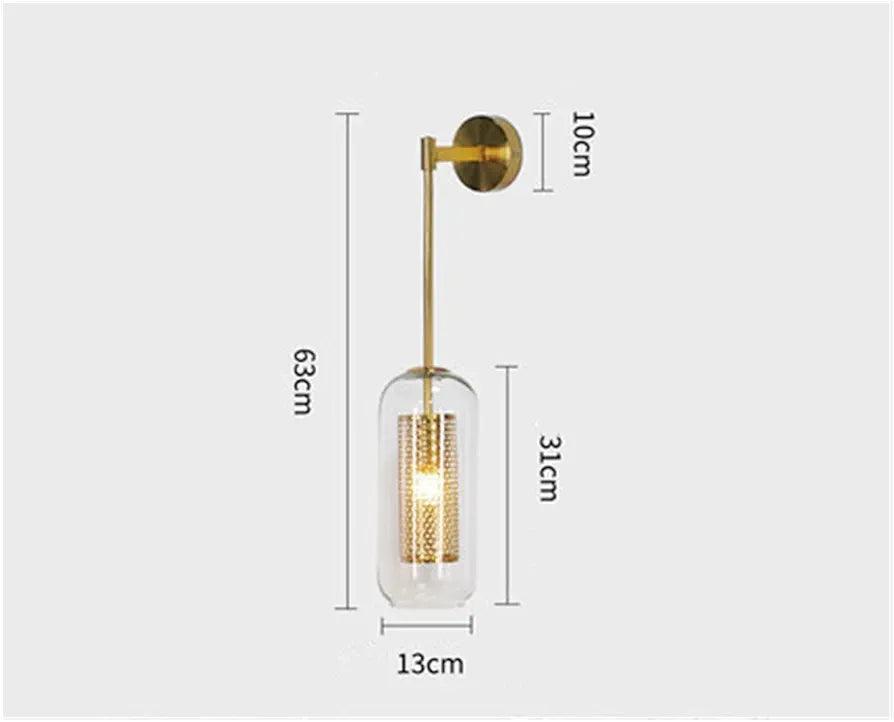 N I CREATIONS Wall light lamp in gold finish with glass shade, ideal for home decor