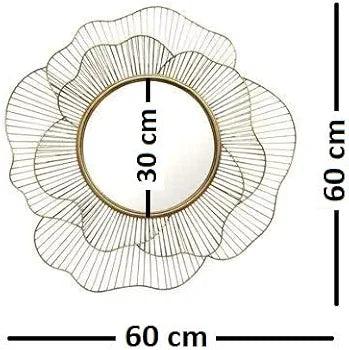 N I CREATIONS Decorative Wall Mirror Frame with Elegant Flower Design in 60 cm Size