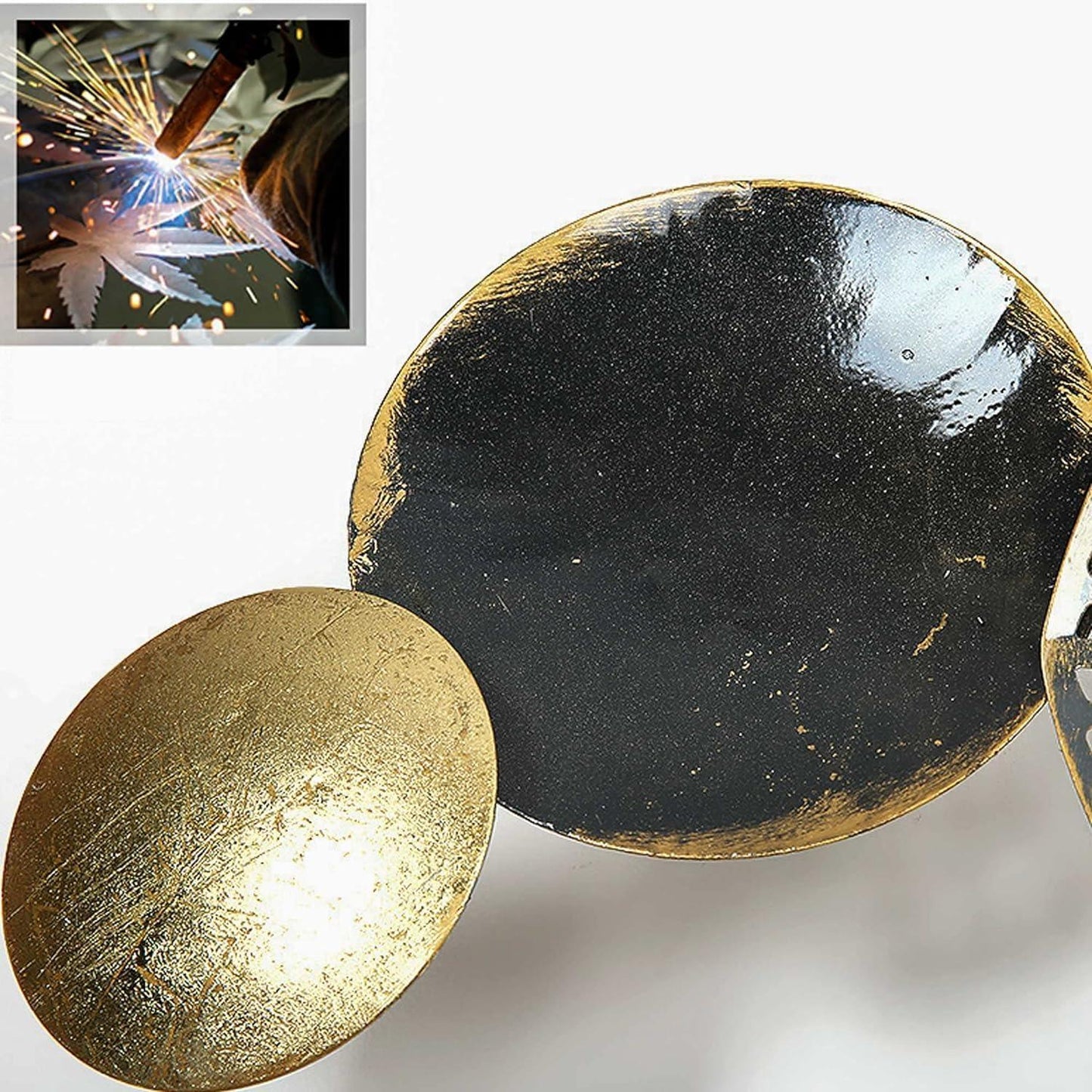 N I CREATIONS Modern Wall Sculptures with Gold and Black Finish for Home Decor