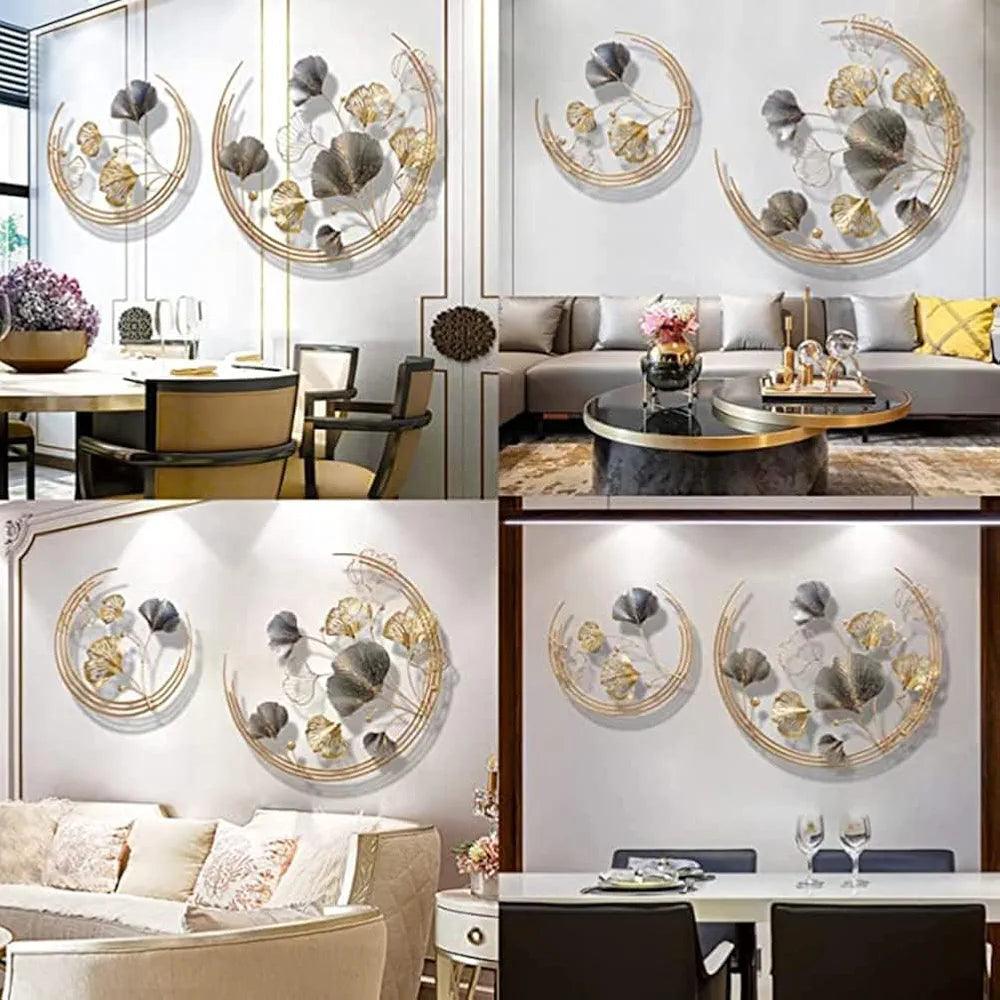 N I CREATIONS wall sculptures featuring abstract design and floral accents for home decor