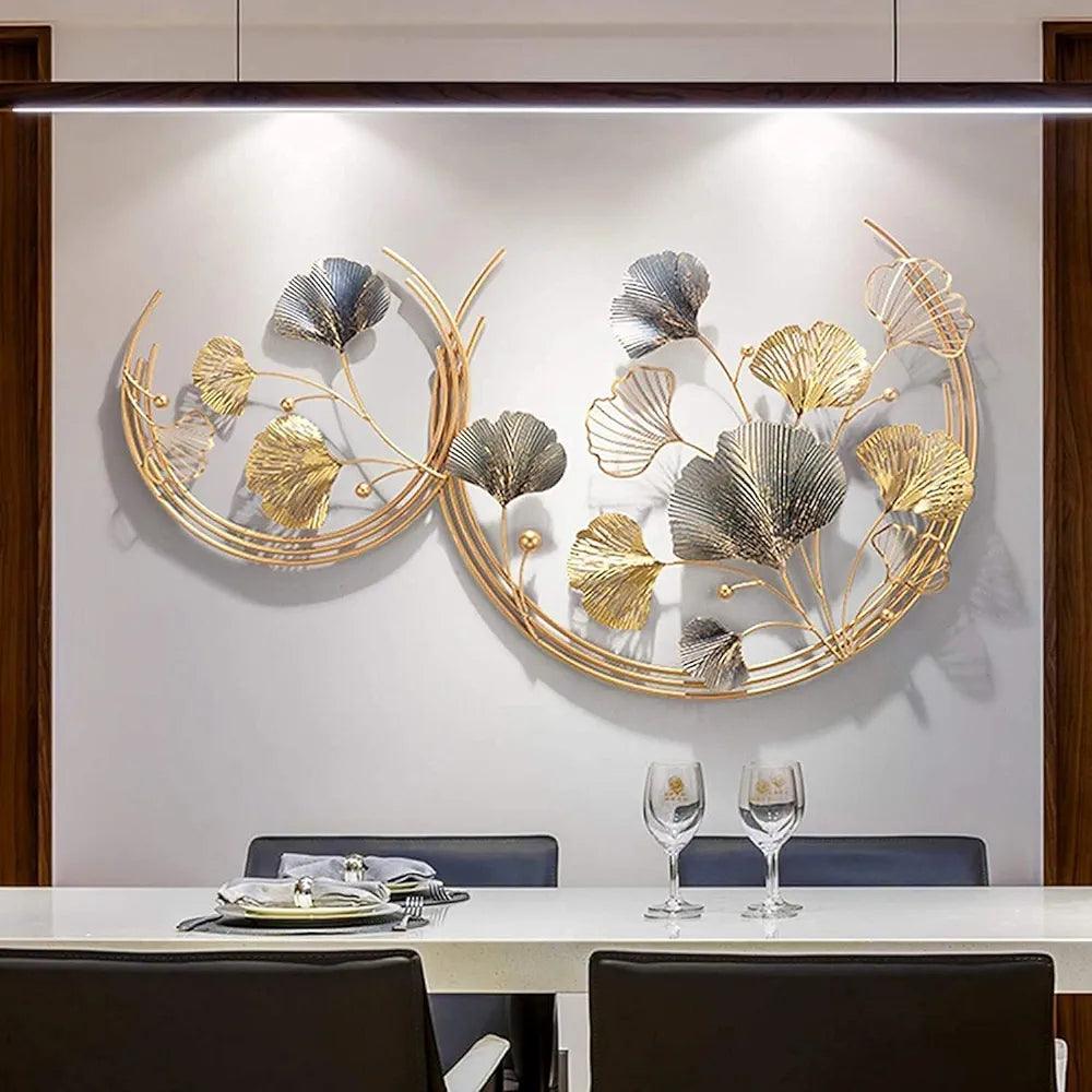 N I CREATIONS wall sculptures featuring gold and silver leaves for stylish home decor