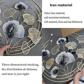 N I CREATIONS iron wall sculptures with three-dimensional flower design and anti-corrosion treatment