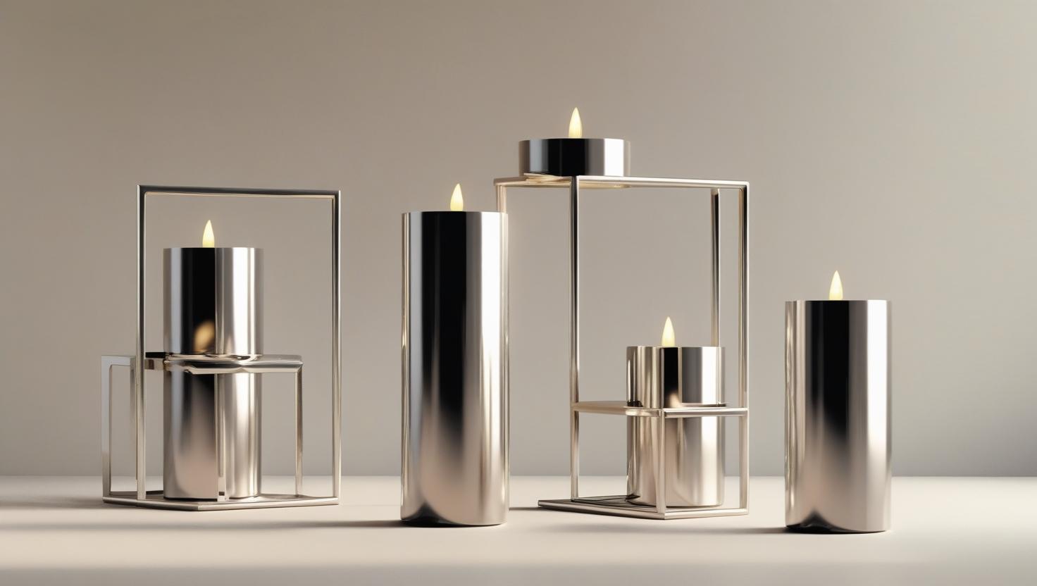 Luxury meta candle holders in modern metallic finish – N I CREATIONS premium decor