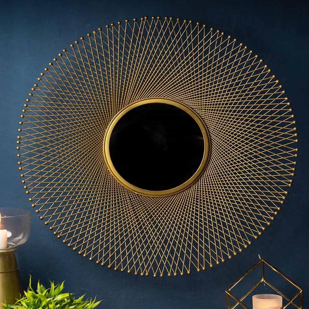 Decorative mirror frame with subtle reflection in premium living room – N I CREATIONS