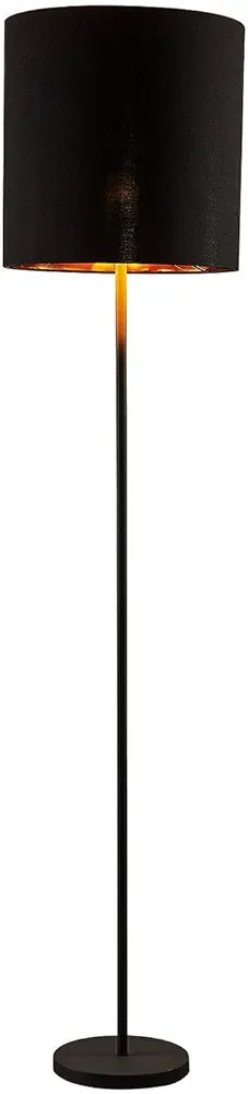 Floor Lamp (Modern) in Black Textile (1 Bulb, E27) - Floor Lamp, Floor Lamp, Living Room Lamp