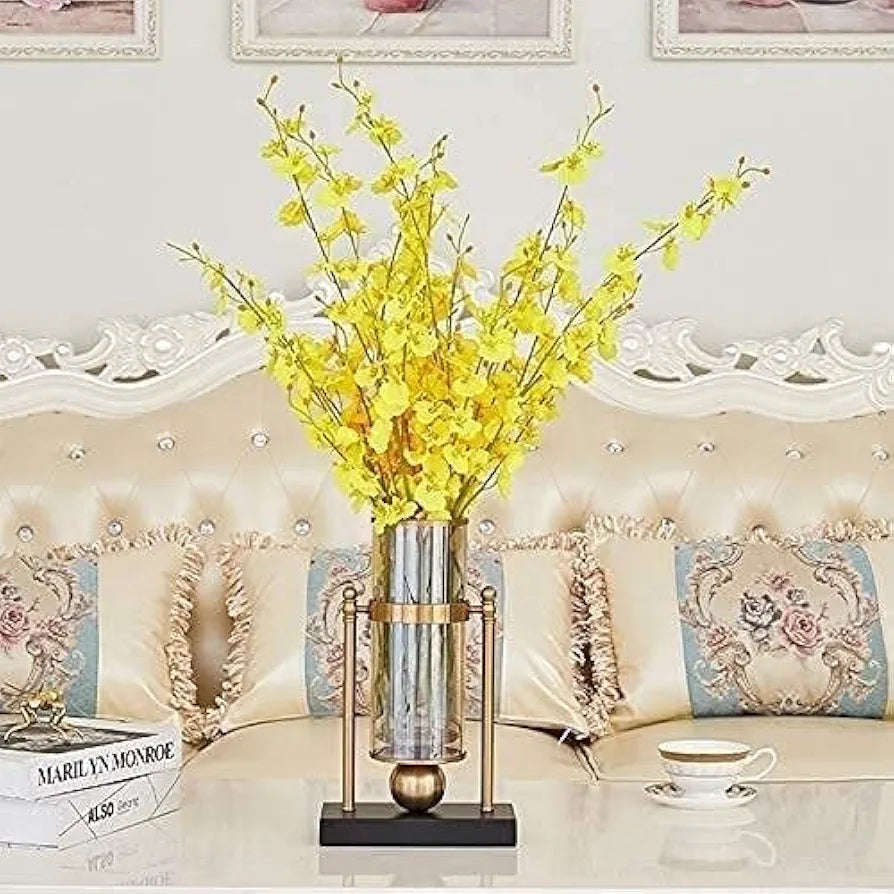 Candle Holder Decoration for Home Gold Glass Vases for Artificial Flowers Plants Pedestals Flower Stand Center Pieces for Table Candlestick