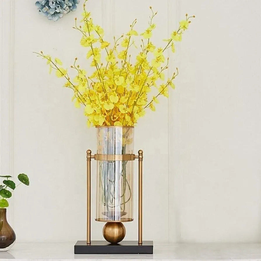 Candle Holder Decoration for Home Gold Glass Vases for Artificial Flowers Plants Pedestals Flower Stand Center Pieces for Table Candlestick