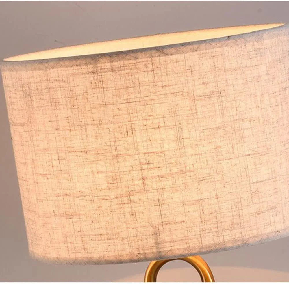 Golden Ring Table Lamp for Bedroom Bedside Lamp Gold U-shaped Table Light Hotel Kitchen Art Deco Fabric Led Fixture