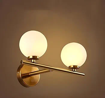 3Colors Dimming Gold LED Wall Light Glass Ball Bathroom Wall Lamp Mirror Lighting with, Light Fixture