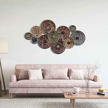 Trible Circles Metal Wall Art for Home Décor | Decorative Hanging Sculpture | Wall-Mount Decoration for Living Room Bedroom Farm House Cottage Home Office | Modern and Antique| Black