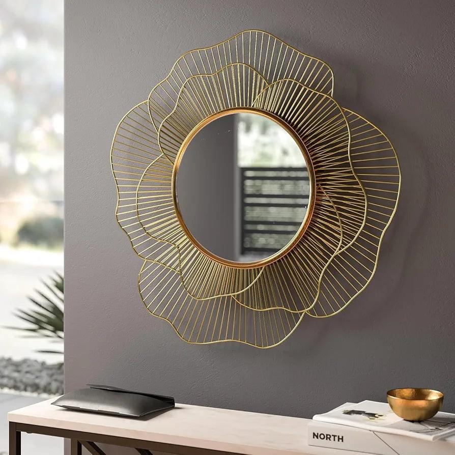 Metal framed wall mirror – full front view with clean edges