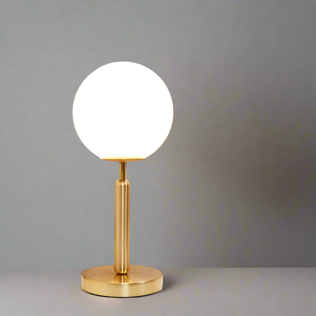 LED Glass Ball Brass Table Lamp for Luxury Home Decor Bedrooms & Offices