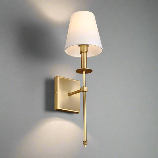 Lighting of Vintage Loft Bar Modern Linen Lampshade Wall Light Fittings, Hotel Beside Bed Wall Lamp E27 Screw (Antique)