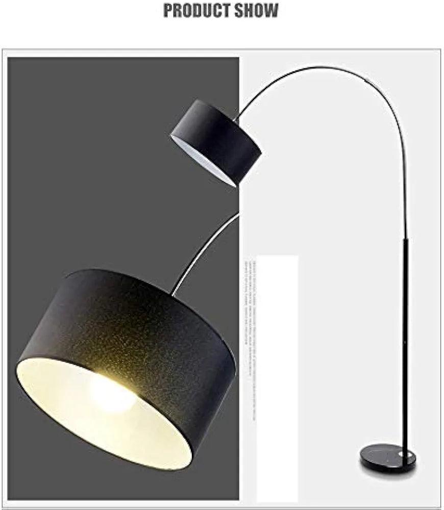 Close-up of round black fabric shade — soft light diffusion.