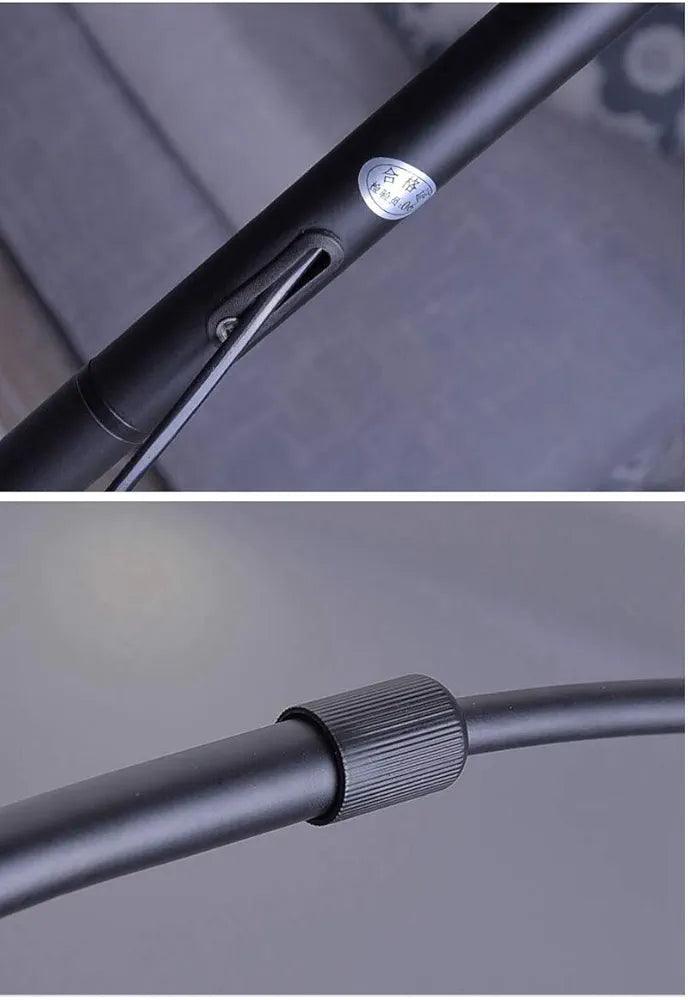 Zoomed-in view of the black matte-finished lamp body showing build and texture.