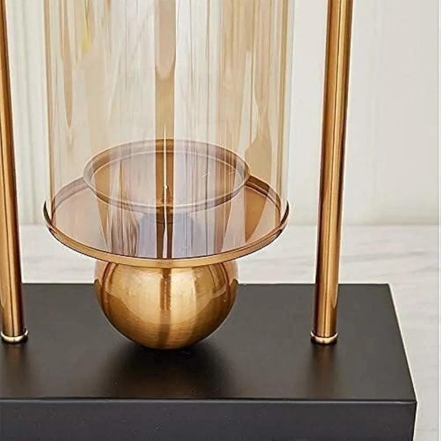 Elegant N I CREATIONS candle holder with glass and gold accents for stylish home decor