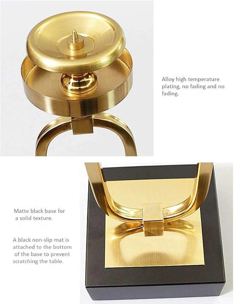 Elegant candle light holder with alloy plating and matte black base for a stylish home decoration