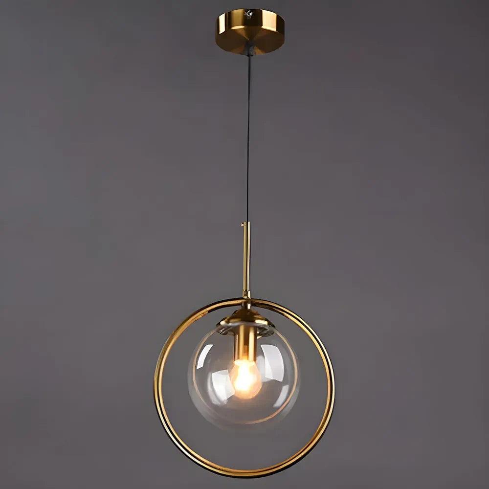 Studio image of grey and gold pendant ceiling lamp