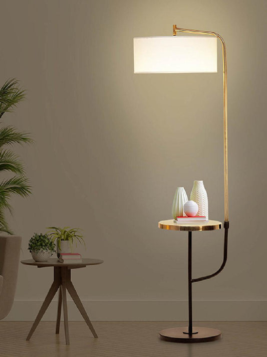 Stylish N I CREATIONS floor lamp with a modern design and built-in table for home decor