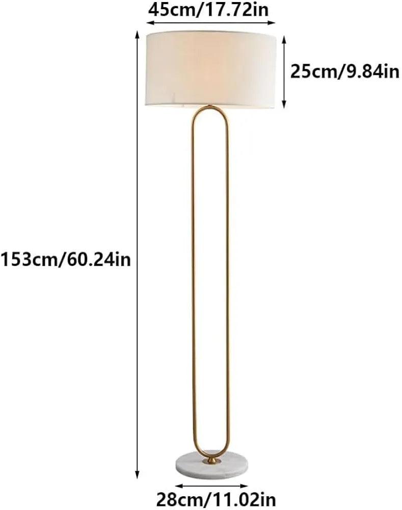 N I CREATIONS Modern Floor Lamp Standing with White Shade and Gold Base for Home Decor