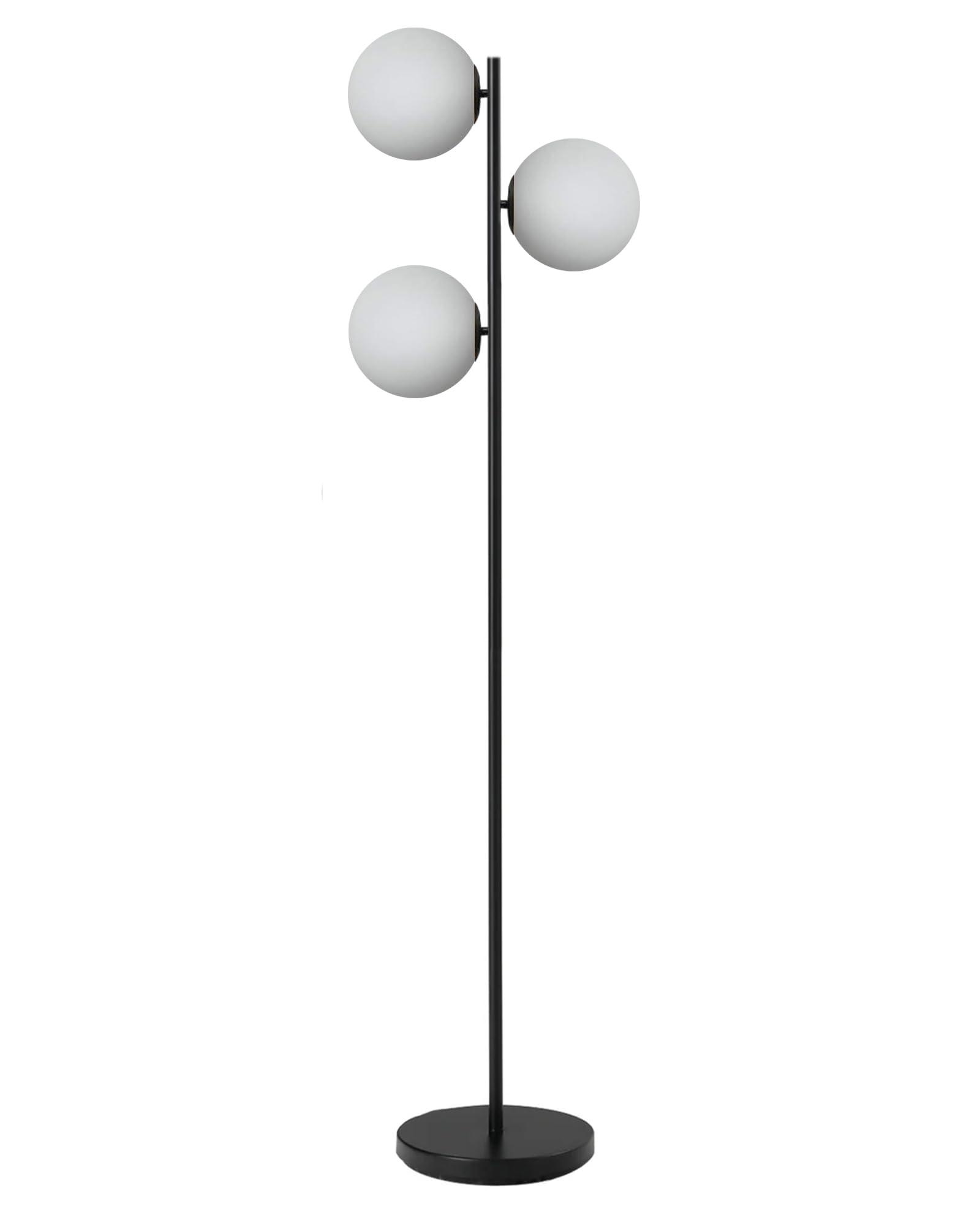 N I CREATIONS modern floor lamp standing with three globe shades for stylish home decor