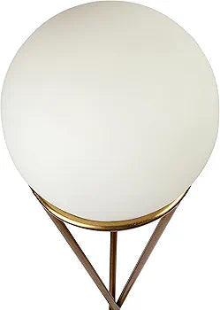 Close-up of frosted glass orb shade showing quality and soft diffusion of light