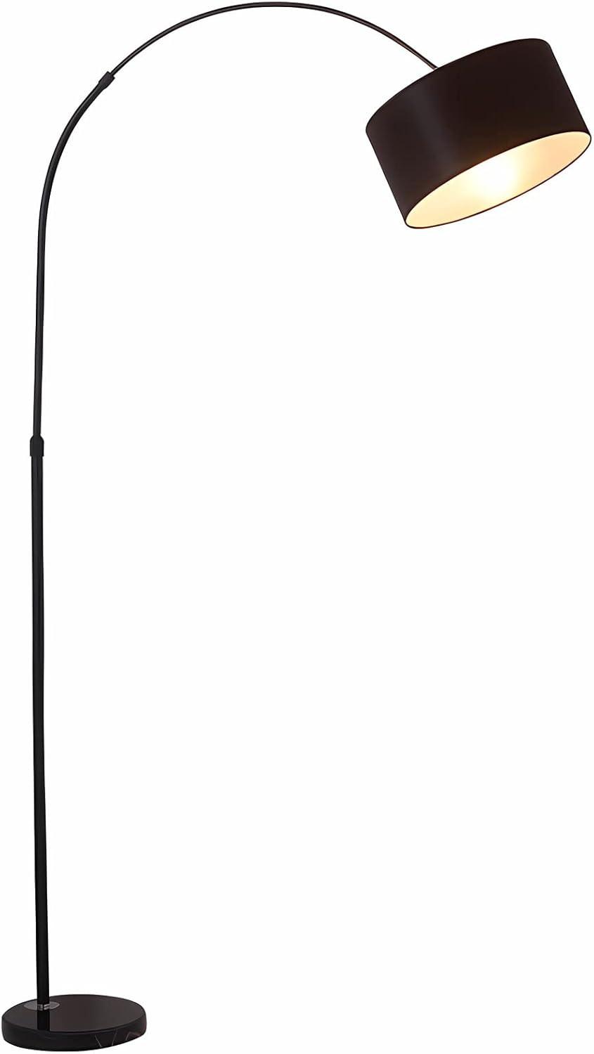 Clean product view of modern black floor lamp on white background.
