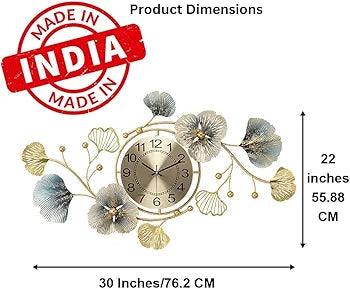 Elegant floral wall clock by N I CREATIONS with intricate flower design and gold accents