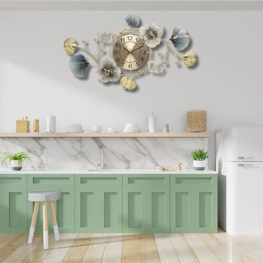Elegant floral wall clock by N I CREATIONS featuring a stylish design with pastel flowers for home decor