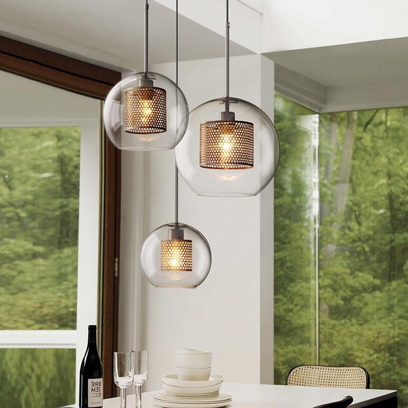 Modern N I CREATIONS hanging lights in clear glass globes for stylish home decor