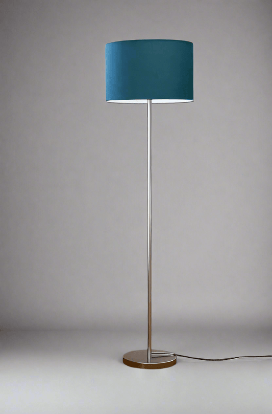 N I CREATIONS Modern Floor Lamp with a teal shade and sleek metal base for stylish home decor