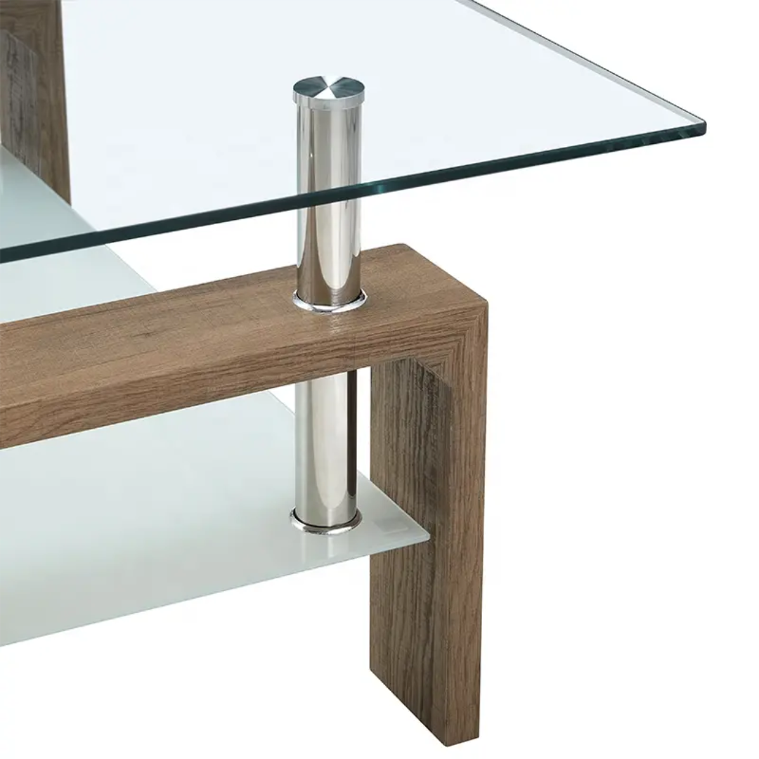 Luxury Two-Tiered Coffee Table – Modern Living Room Table with Storage