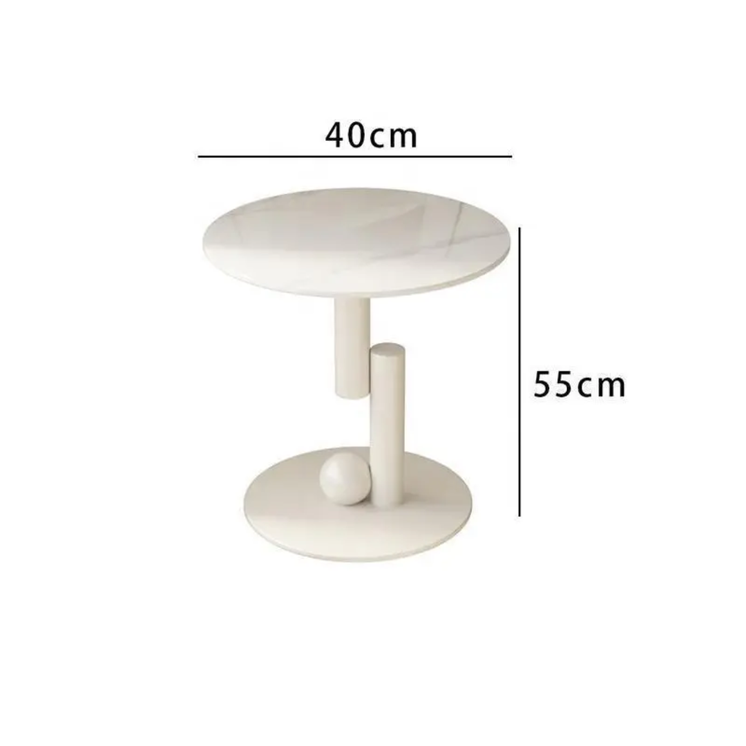 Stockholm Ceramic Top End Table – 50×50×50 cm Modern Accent Table