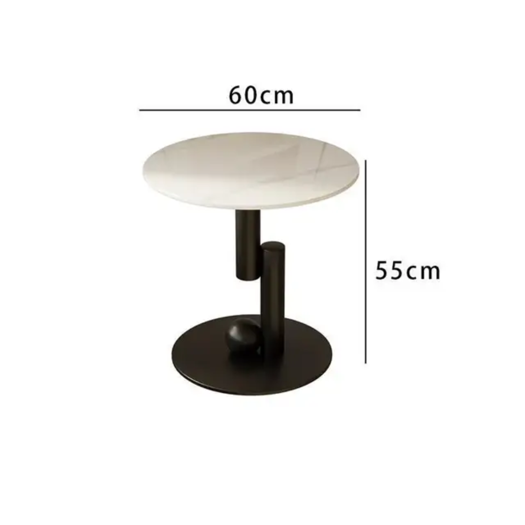 Stockholm Ceramic Top End Table – 50×50×50 cm Modern Accent Table