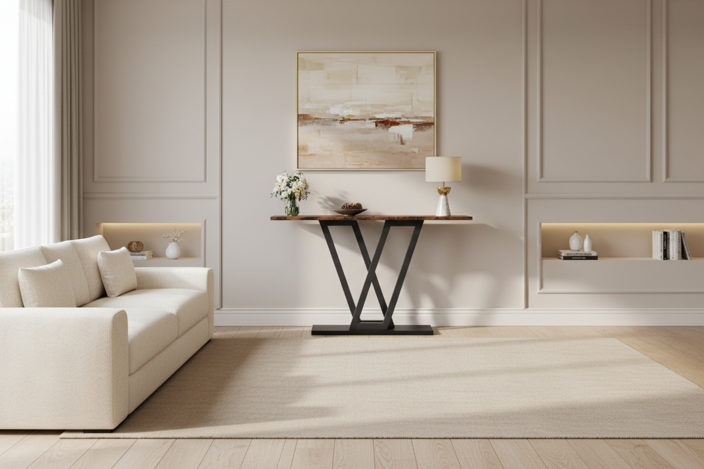 Modern 43″ Narrow Console Table – Entryway & Hallway Sofa Table