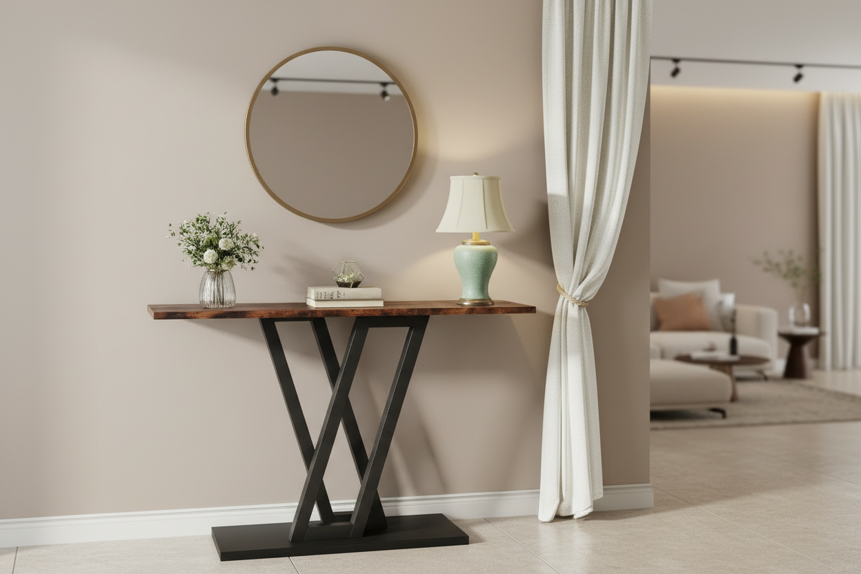 Modern 43″ Narrow Console Table – Entryway & Hallway Sofa Table