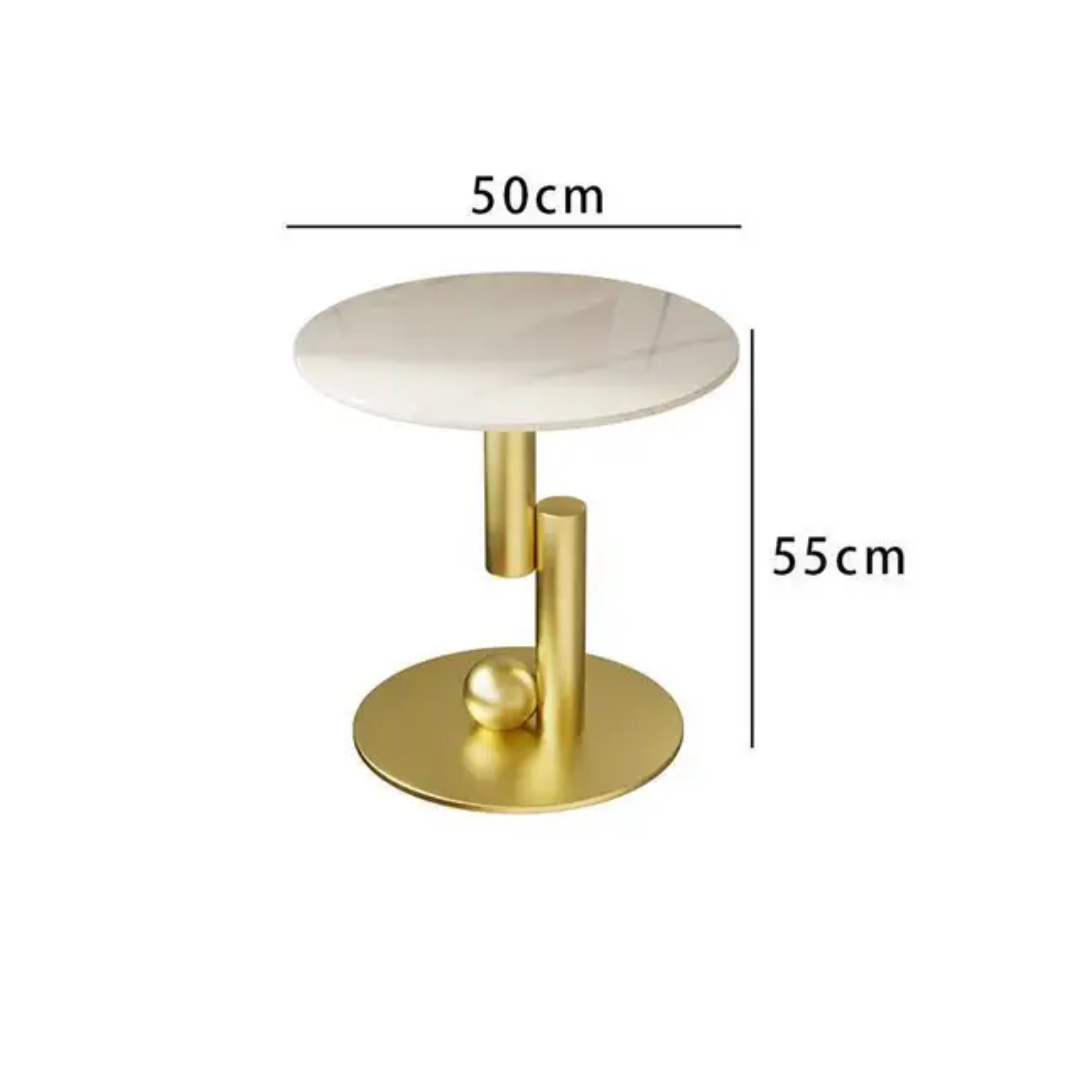 Stockholm Ceramic Top End Table – 50×50×50 cm Modern Accent Table