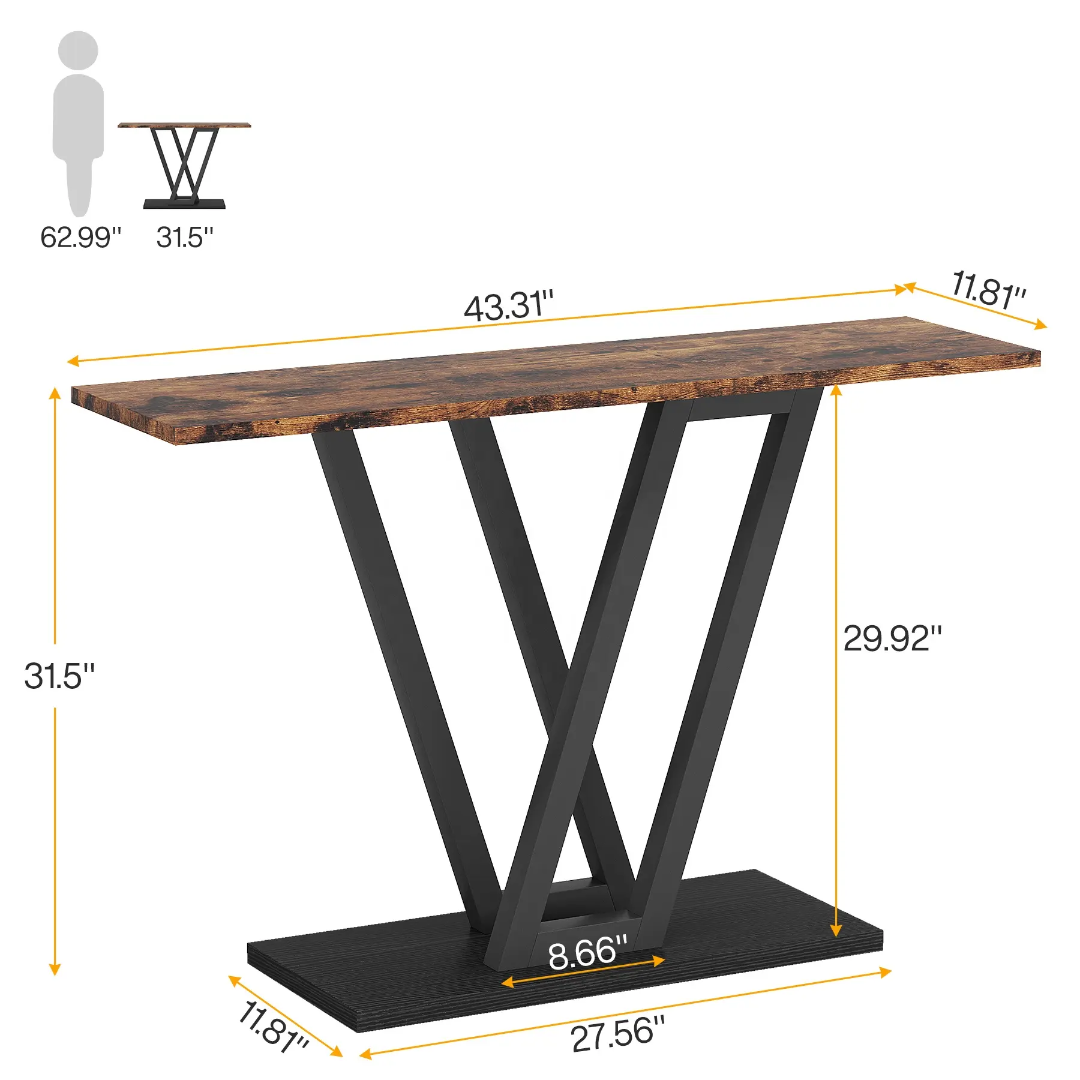Modern 43″ Narrow Console Table – Entryway & Hallway Sofa Table