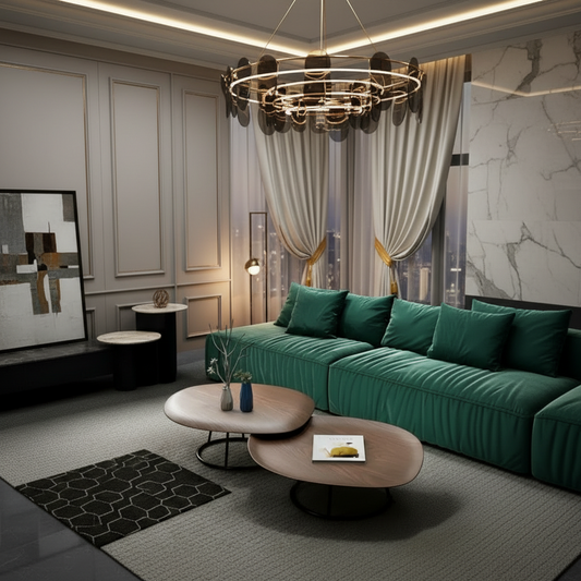 Luxury Wooden Coffee Table Combination – Modern Center Table Set for Living Room