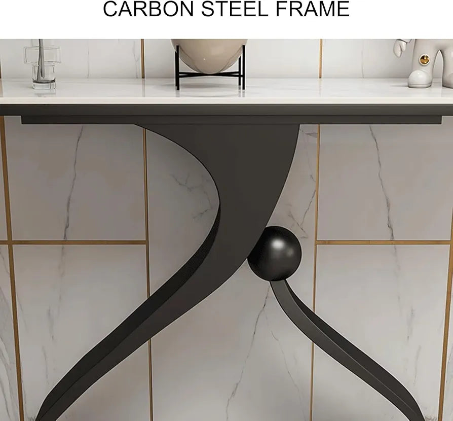 Black carbon steel frame on a tiled wall background