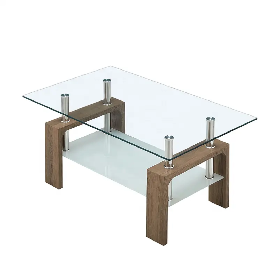 Luxury Two-Tiered Coffee Table – Modern Living Room Table with Storage