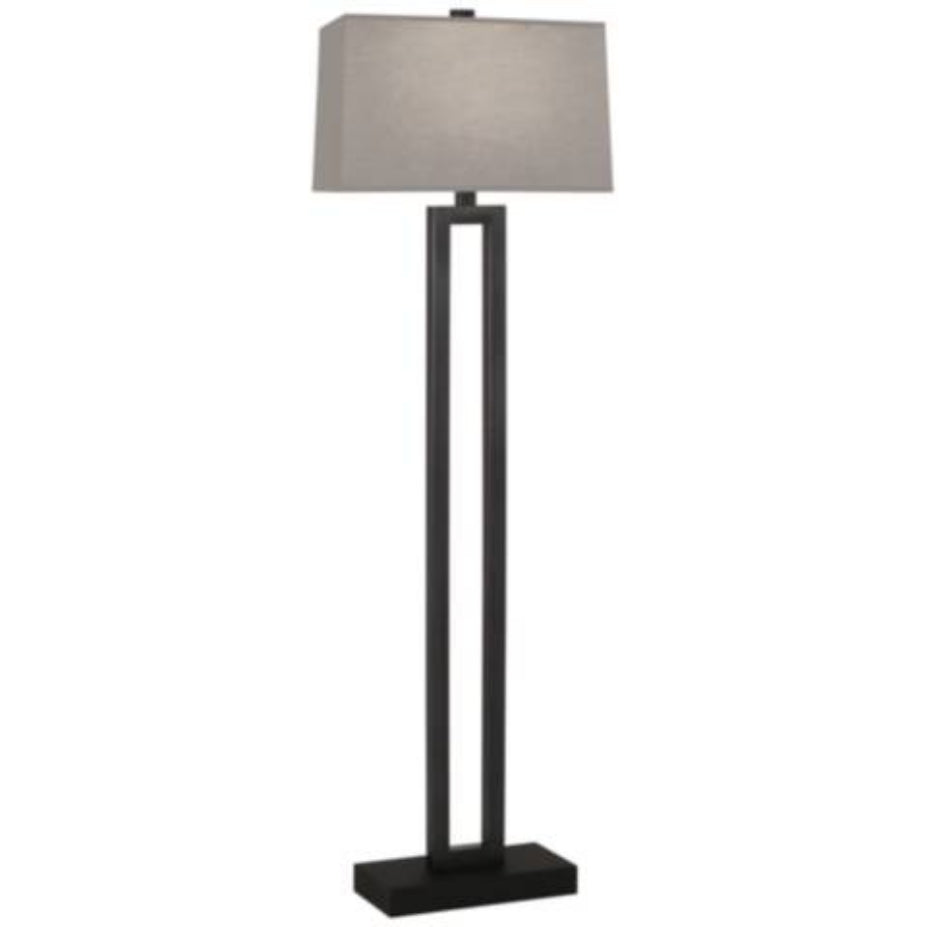 Modern Metal Cut-Out Living Room Standing Floor Lamp with Light Bulb Earth Tone Shade