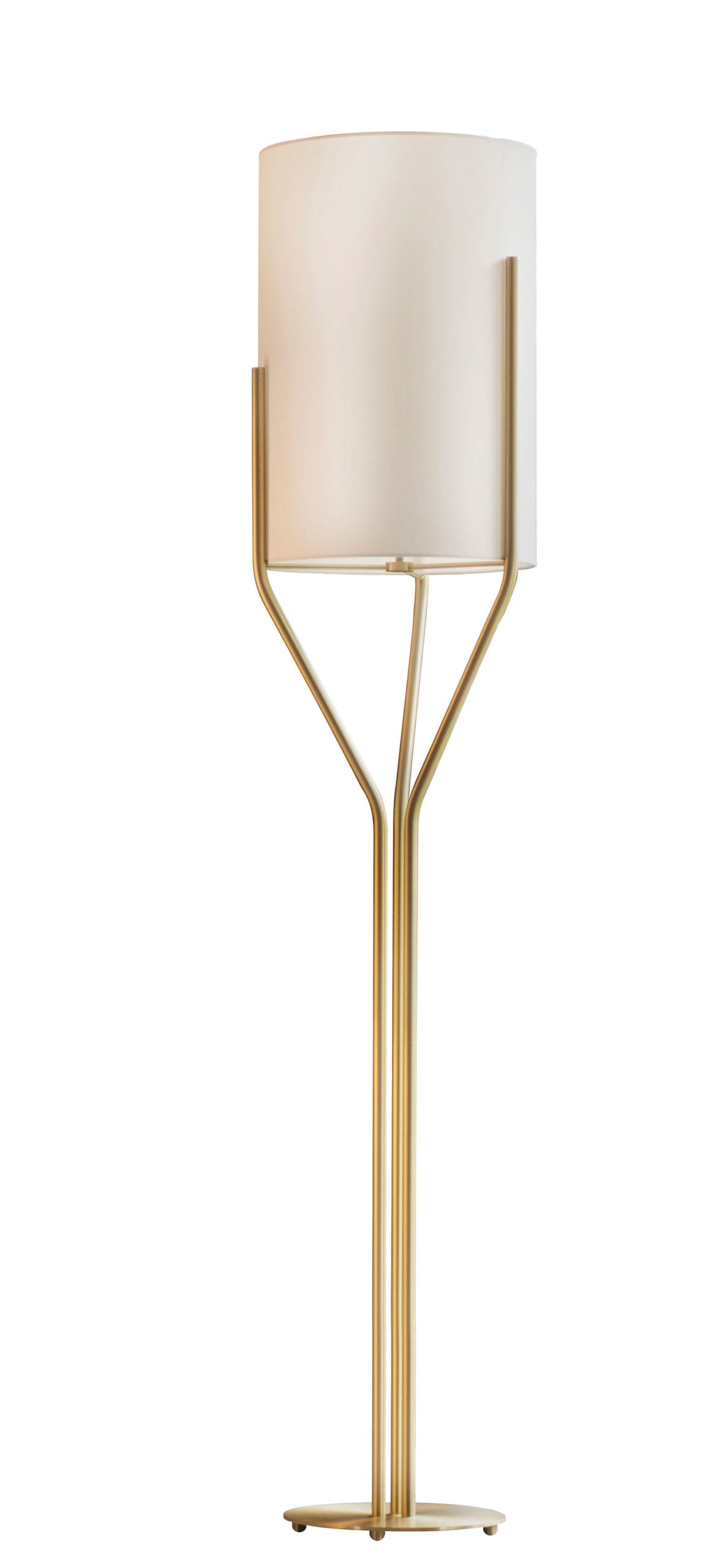 Single unit of the metal standing floor lamp showcasing fine detailing and design