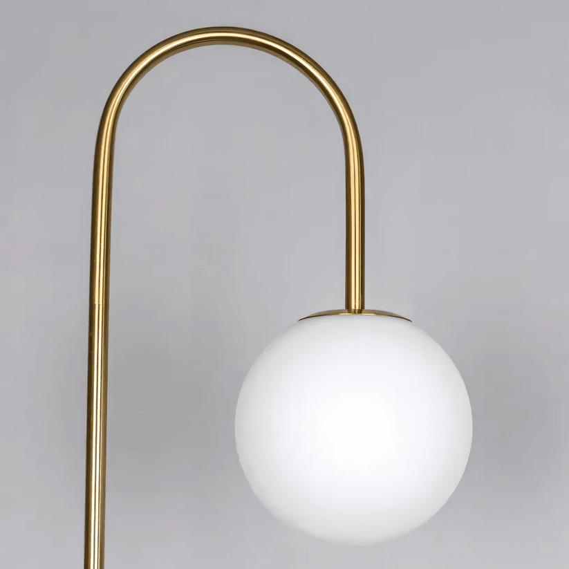 Modern Gold Floor Lamp with Dome Glass Shade – Stylish Home Lighting