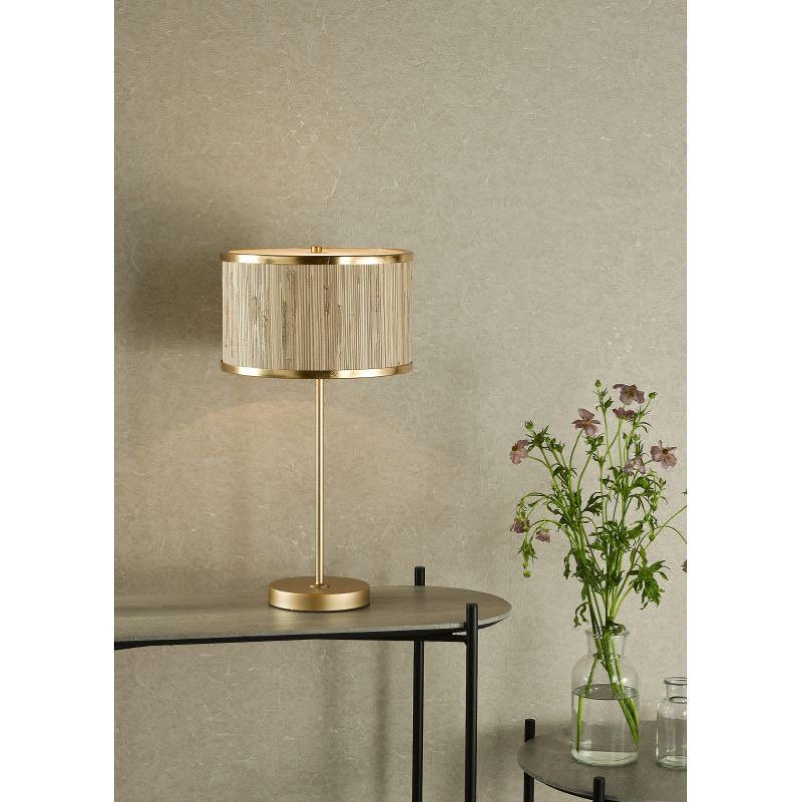N I CREATIONS elegant table lamp desk with a stylish gold finish and textured shade for home decor