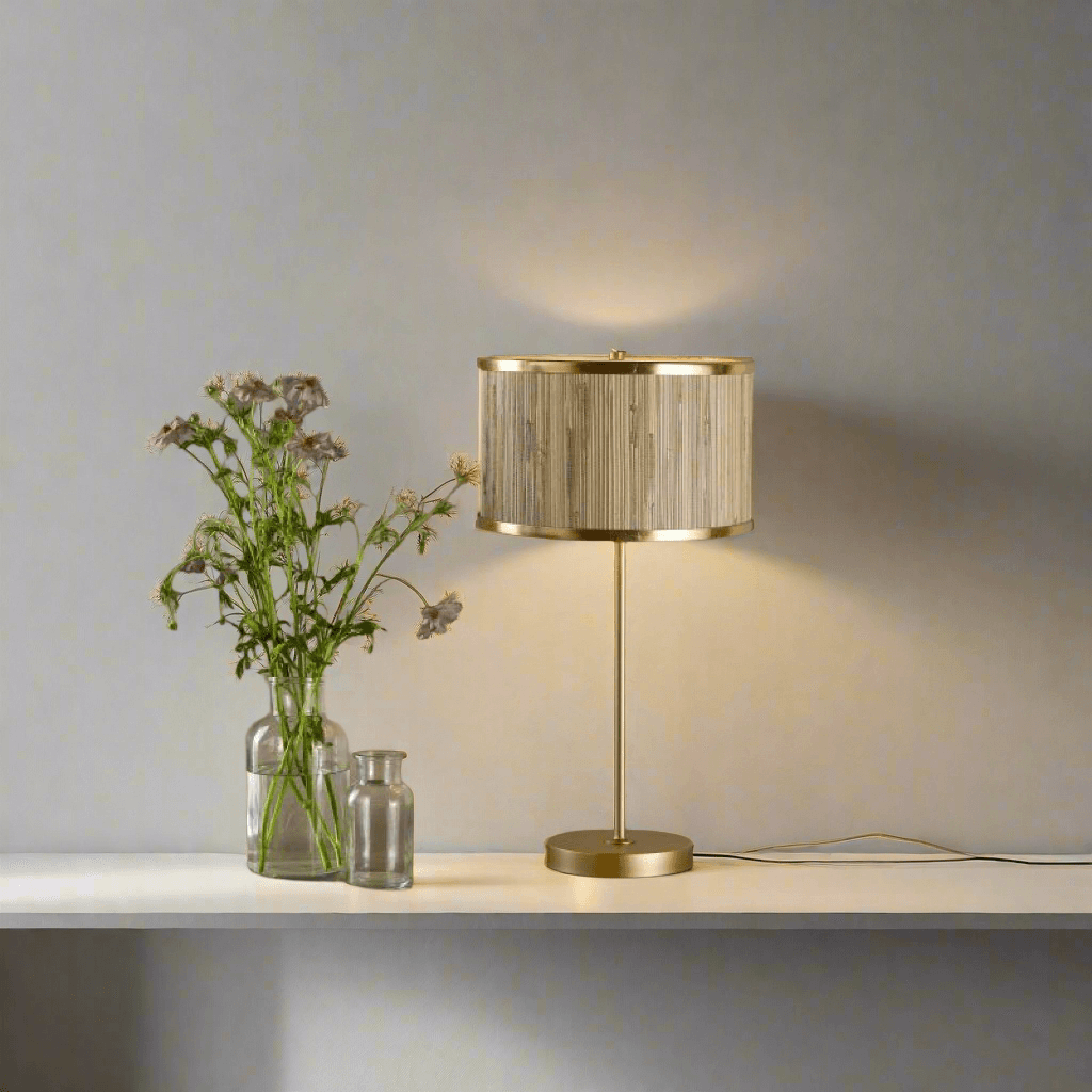N I CREATIONS Stylish gold table lamp desk with elegant shade complementing home decor
